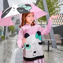 Addie & Tate Girls and Boys Rain Coats and Umbrella set, Kids Ages 3-7 Years