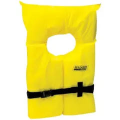 Seachoice Life Jacket, 19 1/2" L x 12" H x 2 1/2" D Adult, Yellow