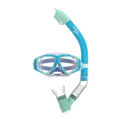 Speedo Junior Mask Snorkel Set - Blue/Teal: Ideal for Ages 6-14, Polycarbonate & Silicone