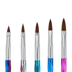 Unique Bargains Double-Headed Nail Art Brushes Multicolored 5 Pcs