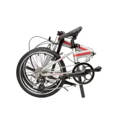 ZiZZO Liberte 8-Speed Aluminum 20" Folding Bike - Silver Red