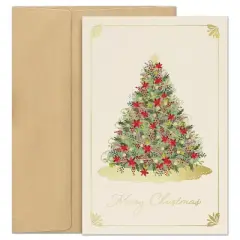 Masterpiece Studios Holiday Collection Petite Cards 16 Cards/Envelopes, Tree A Glow, 4" x 6"