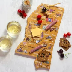 Totally Bamboo Mississippi Fish Kiss Cutting Board: Lightweight Bamboo, Multicolored, 16.5" x 9.75", Hand Wash