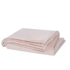 Cannon King Solid Plush Blanket Blush: 100% Polyester, Machine Washable, All Ages, 90x108 inches