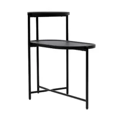 NicBex Modern Small 2-tier Side Tables Coffee Table, Patio End Table Nightstand With Wood Storage Shelf for Yard Bedroom Living Room
