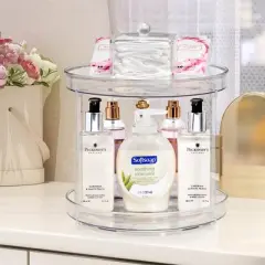 Sorbus 9 Inch 2 Tier Clear Acrylic Lazy Susan - Fridge, Pantry, Cabinet, Table, Bathroom and more