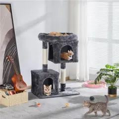 Yaheetech 33.5" Cat Condo with Plush Perch for Small Cats