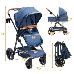 Convertible Baby Stroller, Foldable Pushchair