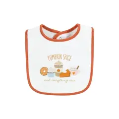 Hudson Baby Infant Girl Cotton Bibs, Pumpkin Spice Date, One Size