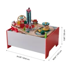 Teamson Kids Florida Amusement Park Activity Table&mdash; Interactive Play Table with 6 Mini-Games for Toddlers, Educational Toy for Motor Skills, Wood