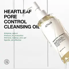 Anua HeartLeaf Pore Control Cleansing Oil | Glowy Glass Skin Result | Formulated with Heartleaf extract for soothing effects on the skin - (6.76 oz)