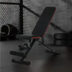 BestMassage Adjustable Weight Bench Exercise Workout Bench with Foldable Design for Home Gym, Black