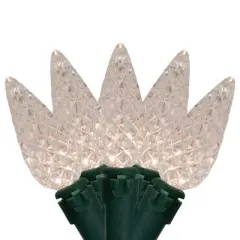 Northlight LED C6 Faceted Christmas Lights - Warm White  - 15.75&rsquo; Green Wire  - 50ct