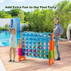 Costway Jumbo 4-to-Score 4 in A Row Giant  Board Game Set Indoor Outdoor Kids Adults Family Fun