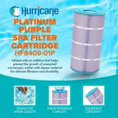 Hurricane Filters 4 Pack HF8409-01P Platinum Purple Pool Filter Cartridge Replacement for PA90, Unicel C-8409, Filbur FC-1292