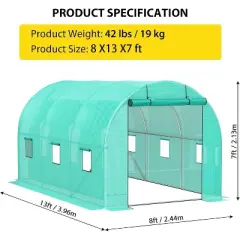Walking in Tunnel Tent Galvanized Frame Waterproof Greenhouse