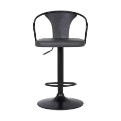 Eagle Adjustable Barstool Gray/Black - Armen Living