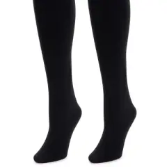 MUK LUKS Women's 2 Pair Pack Fleece Lined Tights