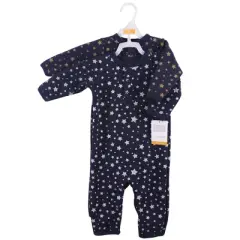 Hudson Baby Infant Premium Quilted Coveralls 2pk, Metallic Stars