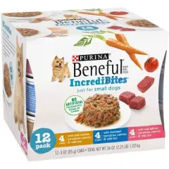 Purina Beneful IncrediBites Chicken, Beef & Salmon Recipes Small Dogs Wet Dog Food - 3oz/12ct Variety Pack