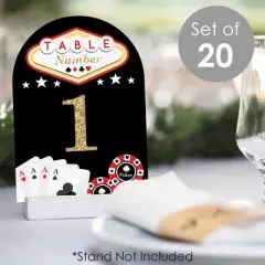 Big Dot of Happiness Las Vegas - Casino Party Double-Sided 5 x 7 inches Cards - Table Numbers - 1-20