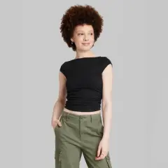 Women's Cap Sleeve Ruched Side Seam T-Shirt - Wild Fable&trade;