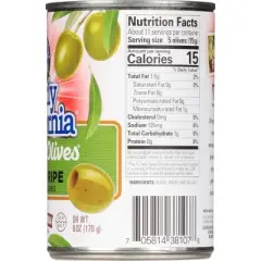 Early California Green Ripe Medium Pitted Olives - 6oz