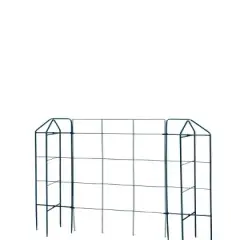 Gardener's Supply Company Zenith Trellis and Tower Combo | Sturdy Powder-Coated Steel Support for Heavy Fruiting Plants - 34" High Installed (Blue) -