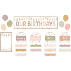 Teacher Created Resources&reg; Terrazzo Tones Our Birthdays Mini Bulletin Board Set, 56 Pieces