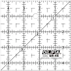 OLFA Frosted Advantage Non-Slip Ruler "The Charm"-4-1/2"X4-1/2"