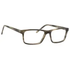 Esquire Designer Mens Rectangular Frame Eyeglasses EQ1527 in Moss/Brown-53mm