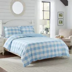3pc King Cynthia 100% Cotton Duvet Set Blue - Laura Ashley