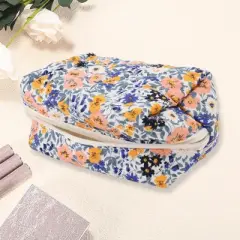Unique Bargains Women Colored Flowers Makeup Bag 1 Pc