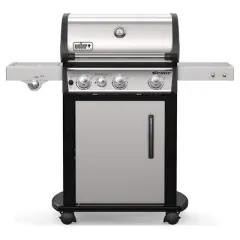 Weber Spirit SP-335 Stainless Steel 3 Burner 32000 BTUs Lidded Liquid Propane Gas Grill with 529 sq in Cooking Area, Side Burner, and Sear Station