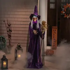 Northlight LED Lighted and Animated Witch Halloween Decoration - 5.5'