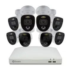 Swann DVR Security System, SWPRO Triangular Enforcer Bullet Cameras, 85680 Hub, White