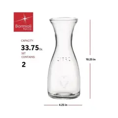 Bormioli Rocco Misura PZ Carafe, 33.75 oz - Set of 2