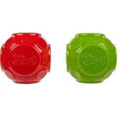 goDog (Set of 2 Holiday Collection Silent Squeak Ball Dog Toys, Ultrasonic Squeaker - Set of 2, Green & Red