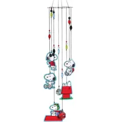 Collections Etc Adorable Snoopy Glass Beads Hanging Wind Chime