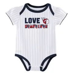 MLB Cleveland Guardians Infant Girls' 3pk White Bodysuit