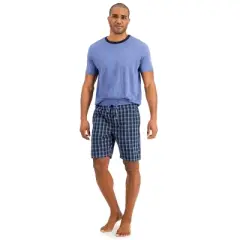 Hanes Premium Men's Shorts Pajama Set - Blue