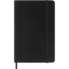 Moleskine 2025 Weekly/Monthly Planner 3.5"x5.5" Pocket Softcover Black: Acid-Free Paper, Elastic Closure, Ribbon Marker