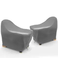 KHOMO GEAR Set of 2 Adirondack Patio Chair Covers &ndash; Gray, Durable, Weatherproof, UV Resistant, Protection from Rain & Dust