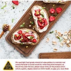 Attop 3 Tier Serving Tray Three Tiered Serving Stand, Rectangle Serving Platter Wooden Farmhouse Tiered Tray