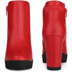 Perphy Women's Platform Chunky High Heels Chelsea Boots