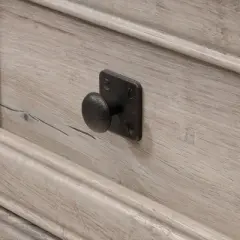 Sauder Palladia Executive Desk Split Oak : Home Office Furniture with Keyboard Tray, File Storage: Mid-Century Modern, Particle Board Frame