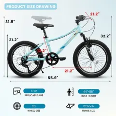 NicBex 24" Mountain Bike with Dual Suspension for Adults,21-Speed Grip Shifters,High Carbon Steel Frame,Mechanical Disc Brake,MTB Bikes