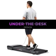 Sunny Health & Fitness Sleek Stride Smart Compact Auto Incline Treadpad Treadmill