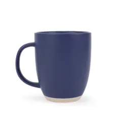 Elanze Designs Raw Clay Bottom Navy Blue 13 ounce Ceramic Coffee Mugs Set of 4
