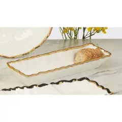 Certified International Regency Cracker Tray Gold